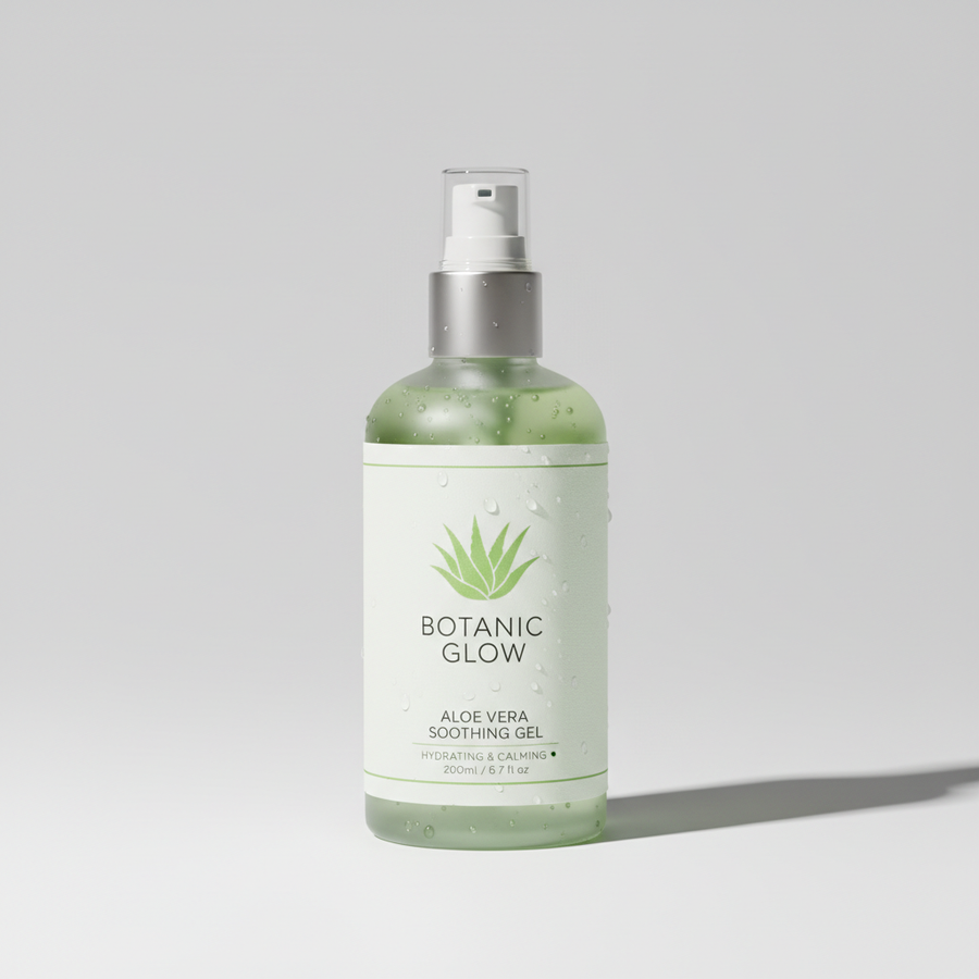 Foto hiper-realista de produto para Shopify, fotografia real de estúdio, 1:1, proporções reais, iluminação suave, sombras naturais de contato, textura e cores reais, sem render ou IA. Rótulo profissional coerente com a marca, tipografia legível. Fundo neutro limpo, produto centralizado, alta resolução.
Gel Calmante de Aloe Vera
